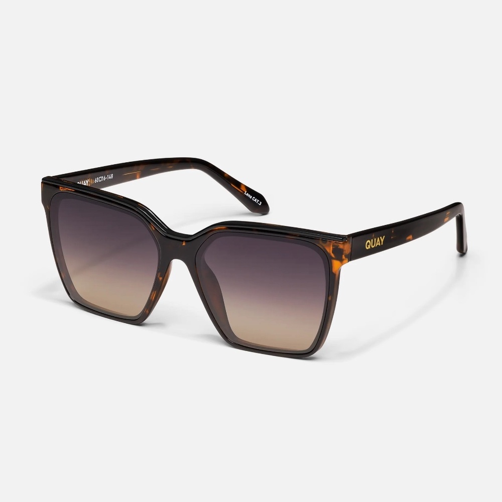 LIKE NEW Quay Level Up Women's Polarized Sunglasses Tortoise / Smoked Taupe